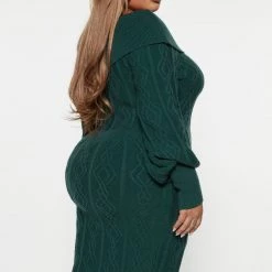 Fashion Nova Afternoon Tea Sweater Mini Dress - Green -fashion nova dresses Shop 08 23 22Studio4 DM DJ 13 57 49 50 91151SK Green 5268 PLUS SG