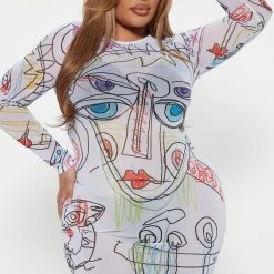 Fashion Nova Eyes On You Mini Dress - White/combo -fashion nova dresses Shop 08 23 22Studio4 DM DJ 14 11 23 54 DT3511 WhiteCombo 5306 PLUS SG