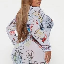 Fashion Nova Eyes On You Mini Dress - White/combo -fashion nova dresses Shop 08 23 22Studio4 DM DJ 14 11 30 54 DT3511 WhiteCombo 5308 PLUS SG