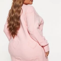 Fashion Nova Hearts Eyes Sweater Mini Dress - Pink -fashion nova dresses Shop 08 24 22Studio4 ME KP 11 13 07 28 D8130C Pink 5782 PLUS EH