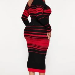 Fashion Nova Kallan Striped Knit Dress - Red/combo -fashion nova dresses Shop 08 24 22Studio4 ME KP 11 47 39 36 ZD21449S1 Redcombo 5856 PLUS EH