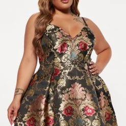 Fashion Nova Elizabeth Mini Dress - Black/combo -fashion nova dresses Shop 08 24 22Studio4 ME KP 15 40 12 71 ED3484FN Blackcombo 6185 PLUS SG