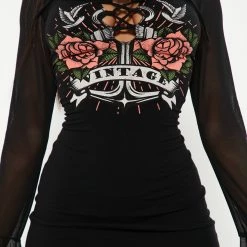 Fashion Nova Vintage Lovers Mini Dress - Black -fashion nova dresses Shop 08 24 22Studio6 DD AC 15 57 31 46 D29349 Black 1072 ES