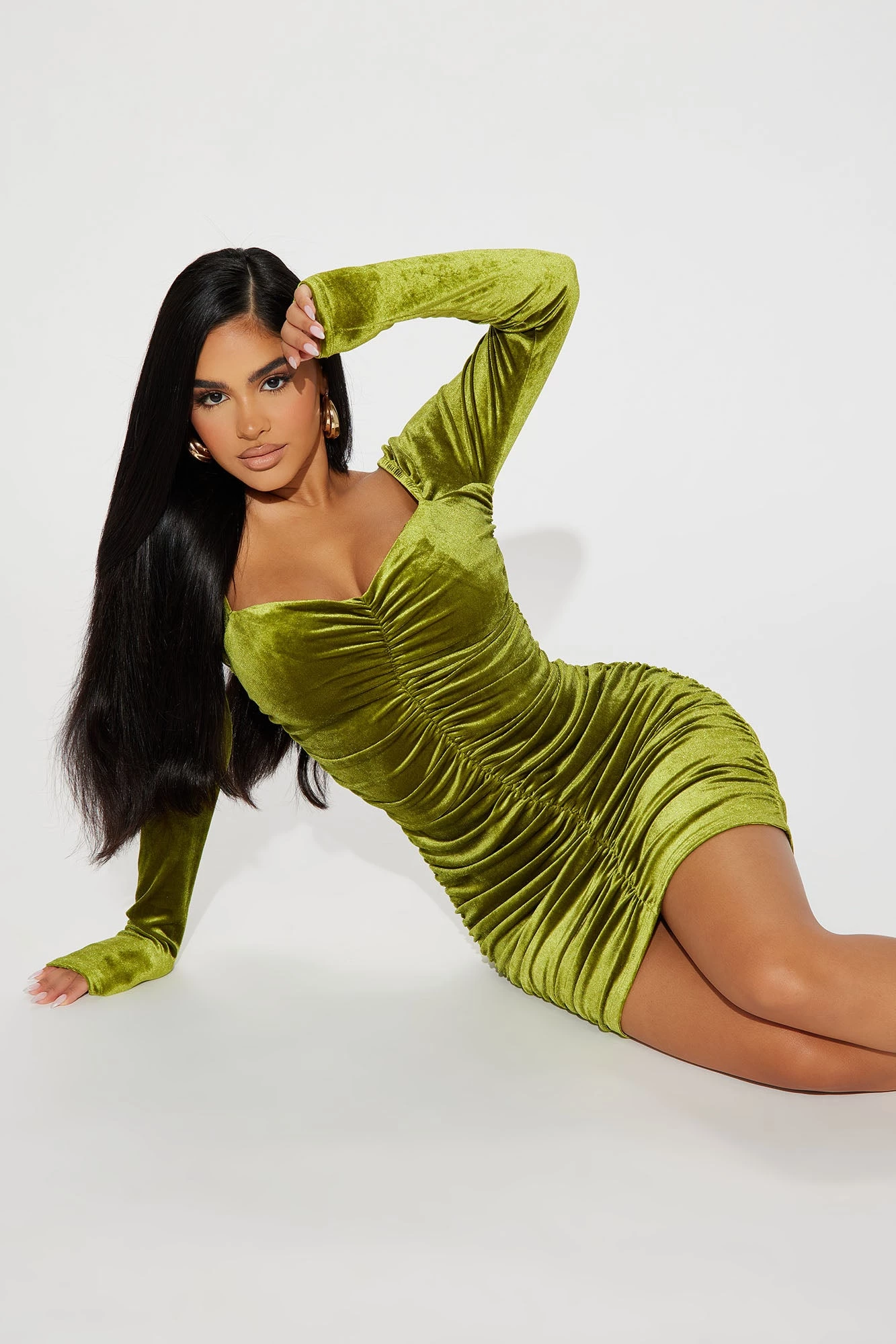 Fashion Nova Give My Love Velvet Mini Dress - Chartreuse 3 Fashion Nova Give My Love Velvet Mini Dress - Chartreuse