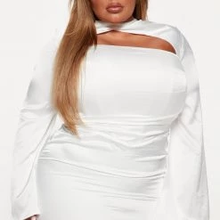Fashion Nova Sweet Sultry Satin Midi Dress - White -fashion nova dresses Shop 08 25 22Studio4 DD KP 10 42 40 8 SK0929 White 6316 PLUS PB