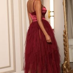 Fashion Nova Dream Of Me Tulle Maxi Dress - Burgundy -fashion nova dresses Shop 08 25 22Studio7 ME DJ 15 01 45 61 BD3023 Burgundy 1268 JB