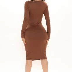 Fashion Nova Amilia Double Lined Midi Dress - Chocolate -fashion nova dresses Shop 08 26 21Studio2 RM JH 14 00 43 55 JD44588L Chocolate 4846 PB