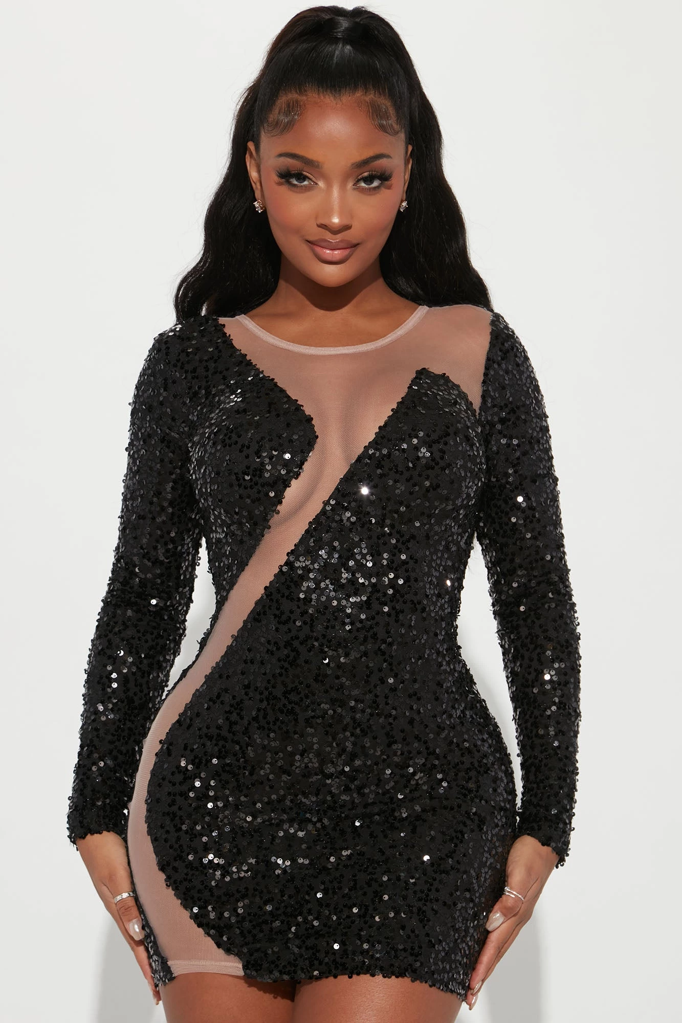 Fashion Nova Feel Alive Sequin Mini Dress - Black 3 Fashion Nova Feel Alive Sequin Mini Dress - Black