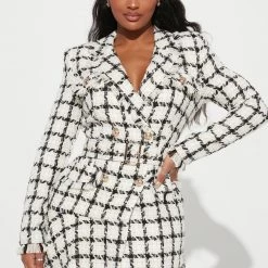 Fashion Nova Shopping Sprees Blazer Mini Dress - White/combo