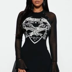 Fashion Nova Rock With Me Mini Dress - Black