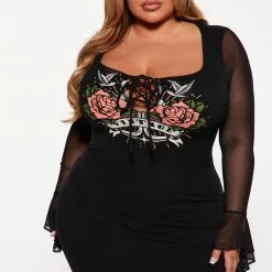 Fashion Nova Vintage Lovers Mini Dress - Black -fashion nova dresses Shop 08 26 22Studio5 RD KJ 10 00 04 1 D29349 Black 6085 PLUS EH