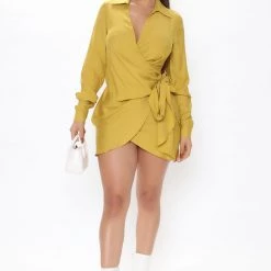 Fashion Nova It's Happy Hour Mini Dress - Mustard