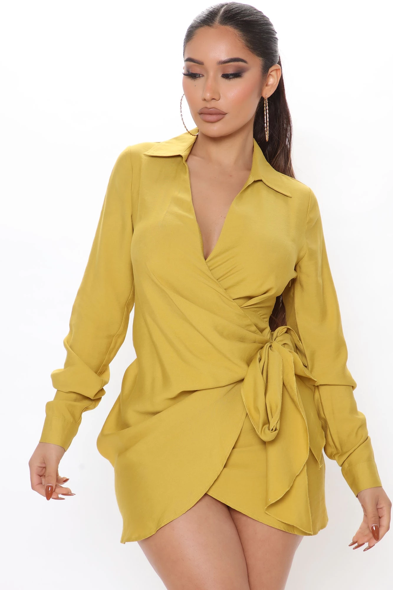 Fashion Nova It's Happy Hour Mini Dress - Mustard 4 Fashion Nova It's Happy Hour Mini Dress - Mustard - Image 2