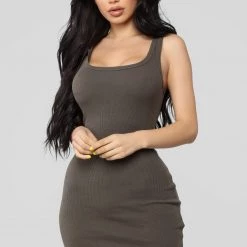 Fashion Nova One of the Boys Dress - Olive