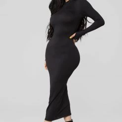 Fashion Nova Full Coverage Maxi Dress - Black