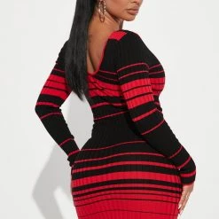 Fashion Nova Kallan Striped Knit Dress - Red/combo -fashion nova dresses Shop 08 29 22Studio2 DD DJ 13 37 57 23 ZD21449S1 Redcombo 0090 EH