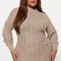 Fashion Nova Cozy Evening Sweater Mini Dress - Oatmeal -fashion nova dresses Shop 08 29 22Studio4 KS AC 09 30 06 3 RDAD2430FN Oatmeal 7547 PLUS KS