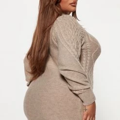 Fashion Nova Cozy Evening Sweater Mini Dress - Oatmeal -fashion nova dresses Shop 08 29 22Studio4 KS AC 09 30 32 3 RDAD2430FN Oatmeal 7549 PLUS KS