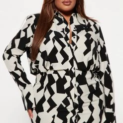 Fashion Nova All Fax No Printer Shirt Dress - Off White/combo -fashion nova dresses Shop 08 29 22Studio4 KS AC 09 50 24 7 ID5204 Offwhitecombo 7584 PLUS EH