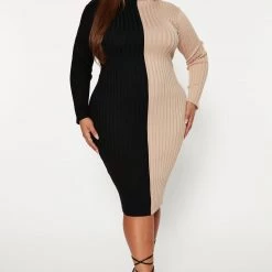 Fashion Nova Split Into Two Sweater Midi Dress - Black/combo -fashion nova dresses Shop 08 29 22Studio4 KS AC 15 24 22 58 RDAE6842FN Blackcombo 8166 PLUS JB