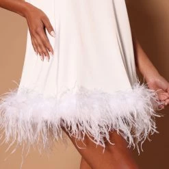 Fashion Nova Delia Feather Trim Mini Dress - White -fashion nova dresses Shop 08 29 22Studio7 ME KP 10 47 03 17 GWQ5191 White 2101 JB