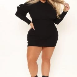 Fashion Nova Mauna Long Sleeve Mini Dress - Black -fashion nova dresses Shop 08 30 21Studio5 CE 15 08 48 51 RD33752L Black 14887 PLUS DC