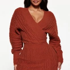 Fashion Nova Zairah Sweater Mini Dress - Camel