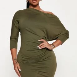 Fashion Nova Trina Mini Dress - Olive