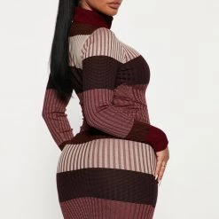 Fashion Nova Becca Sweater Midi Dress - Burgundy/combo -fashion nova dresses Shop 08 30 22Studio4 DD DJ 11 55 47 33 RDAA8280 Burgundycombo 8543 JB