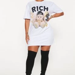 Fashion Nova Forever Rich T-Shirt Dress - White