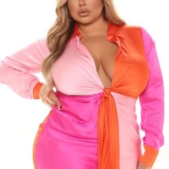 Fashion Nova Beauty Secrets Satin Mini Dress - Pink/combo -fashion nova dresses Shop 08 31 21Studio1 CE RL 14 20 29 47 DR17351 Pinkcombo 1405 PLUS PB