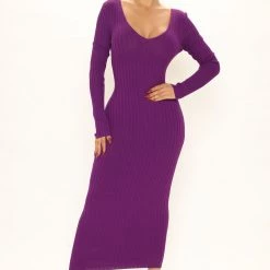 Fashion Nova Kallan Knit Dress - Purple