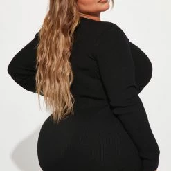 Fashion Nova In The Name Of Love Sweater Midi Dress - Black -fashion nova dresses Shop 08 31 22Studio1 RD DJ 12 10 38 18 YLD4147FN Black 10221 JB PLUS