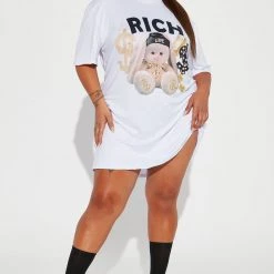 Fashion Nova Forever Rich T-Shirt Dress - White -fashion nova dresses Shop 08 31 22Studio2 DD IM 09 44 54 4 D1424 White 0140 PLUS EH