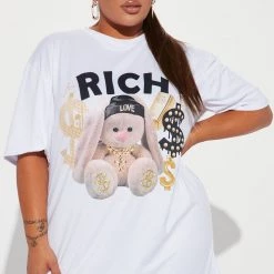 Fashion Nova Forever Rich T-Shirt Dress - White -fashion nova dresses Shop 08 31 22Studio2 DD IM 09 45 06 4 D1424 White 0142 PLUS EH