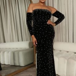 Fashion Nova Paige Pearl Maxi Dress - Black -fashion nova dresses Shop 08 31 22Studio4 KS KP 10 08 16 8 ZD25061FN Black 4858 PLUS EH