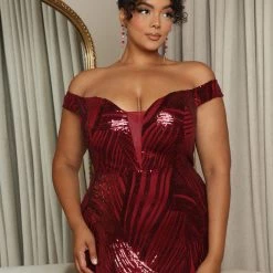 Fashion Nova Mona Sequin Maxi Dress - Burgundy -fashion nova dresses Shop 08 31 22Studio4 KS KP 10 36 45 16 9253LDP8 Burgundy 4943 PLUS KS