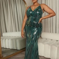 Fashion Nova Mariah Sequin Maxi Dress - Green -fashion nova dresses Shop 08 31 22Studio4 KS KP 10 53 52 21 4805D2 Green 4985 PLUS EH
