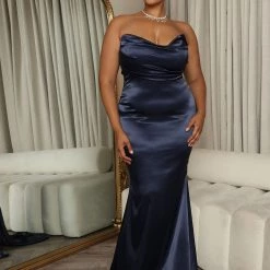 Fashion Nova Naomi Satin Maxi Gown - Navy -fashion nova dresses Shop 08 31 22Studio4 KS KP 11 50 39 30 D16483C Navy 5078 PLUS KS