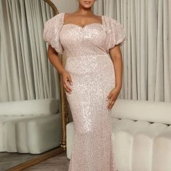 Fashion Nova God's Gift Sequin Maxi Dress - RoseGold -fashion nova dresses Shop 08 31 22Studio4 KS KP 11 56 50 31 9188P2 Rosegold 5089 PLUS JB