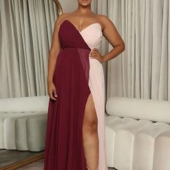 Fashion Nova Angel Smiles Maxi Dress - Wine/combo -fashion nova dresses Shop 08 31 22Studio4 KS KP 13 47 48 37 MF2444 Winecombo 5147 PLUS ES