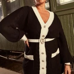 Fashion Nova Cozy Cool Sweater Mini Dress - Black -fashion nova dresses Shop 09 01 21 Womens Pre Fall CE 15 00 48 Look2 1328 EH WG DM PLUS