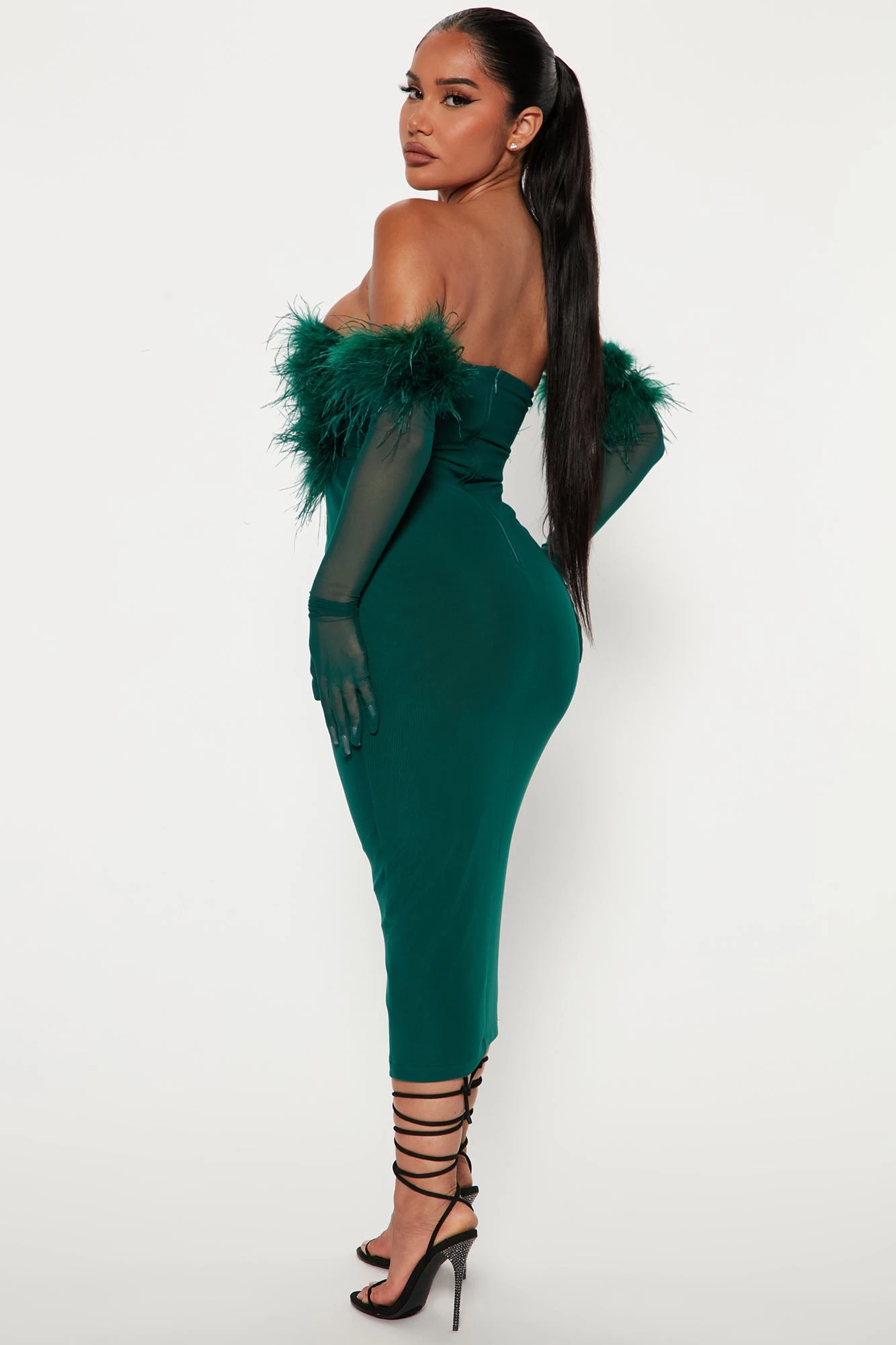 Fashion Nova Raina Gloved Midi Dress Set - Hunter 5 Fashion Nova Raina Gloved Midi Dress Set - Hunter - Image 3