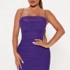 Fashion Nova Lilac Gardens Ruched Mini Dress - Purple