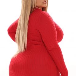 Fashion Nova Not Over You Yet Sweater Dress - Red -fashion nova dresses Shop 09 03 21Studio1 KP 13 59 35 73 551615FN Black 3206 PLUS PB