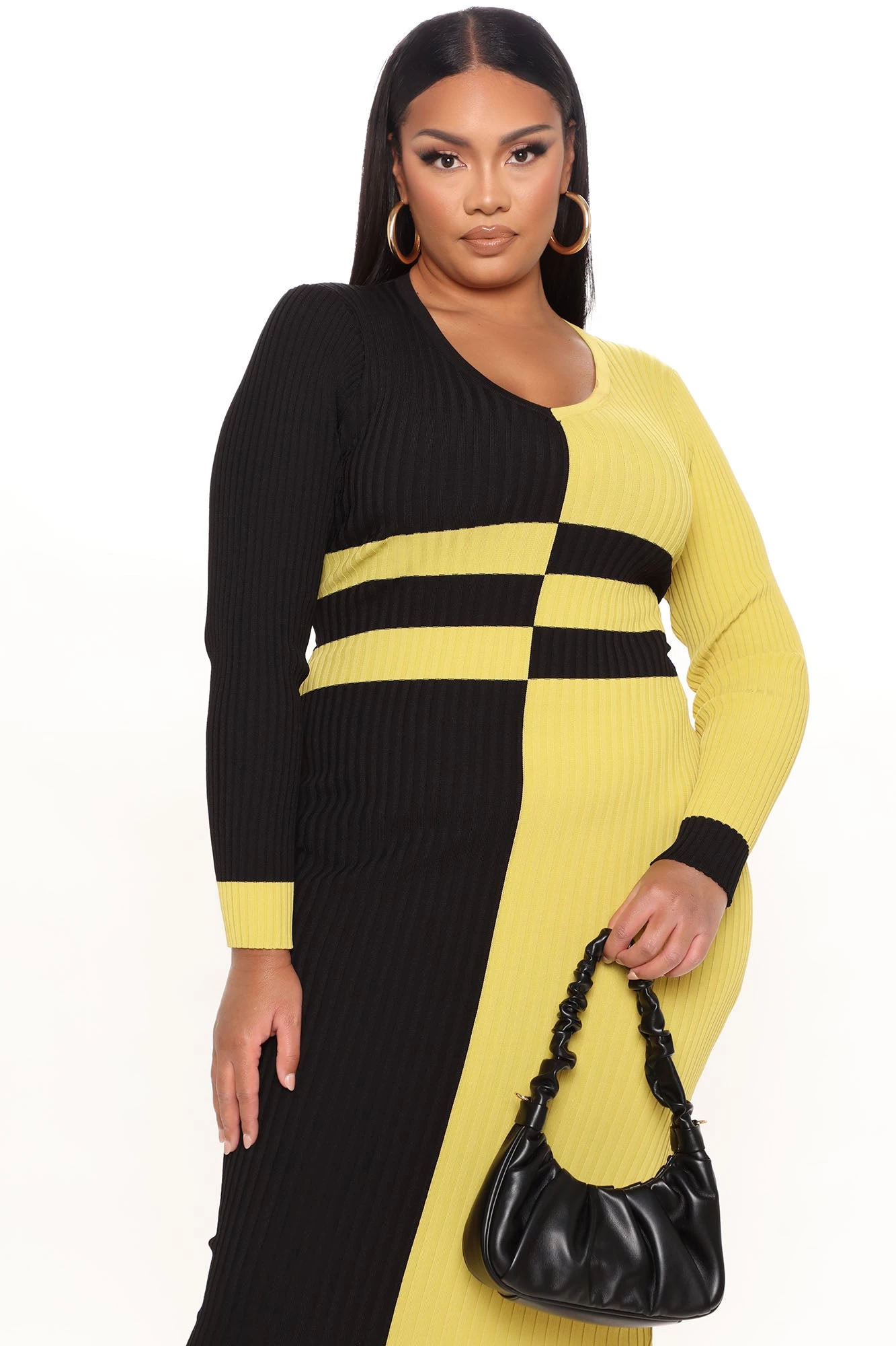 Fashion Nova Carissa Colorblock Sweater Midi Dress - Green/combo 9 Fashion Nova Carissa Colorblock Sweater Midi Dress - Green/combo - Image 7