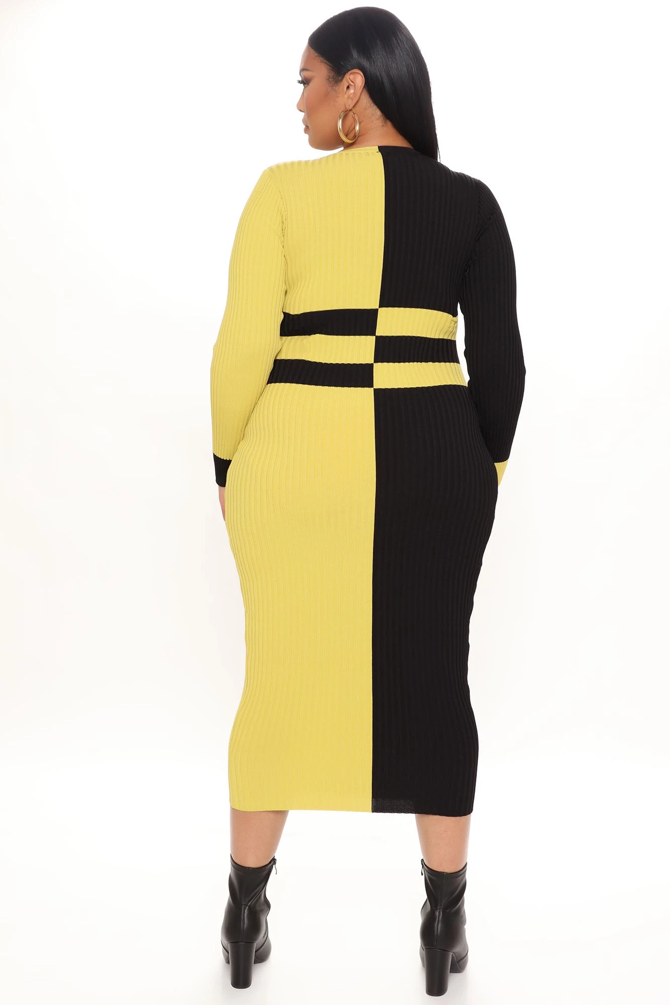 Fashion Nova Carissa Colorblock Sweater Midi Dress - Green/combo 11 Fashion Nova Carissa Colorblock Sweater Midi Dress - Green/combo - Image 9