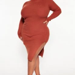 Fashion Nova One Chance Sweater Midi Dress - Rust -fashion nova dresses Shop 09 06 22Studio3 DD KP 11 59 04 24 HF22F767 Rust 0244 PLUS ES