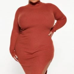 Fashion Nova One Chance Sweater Midi Dress - Rust -fashion nova dresses Shop 09 06 22Studio3 DD KP 11 59 04 24 HF22F767 Rust 0245 PLUS ES