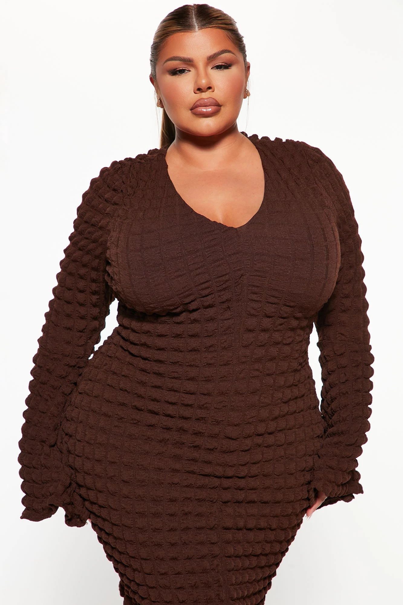 Fashion Nova Tres Poppin' Mini Dress - Chocolate 7 Fashion Nova Tres Poppin' Mini Dress - Chocolate - Image 5